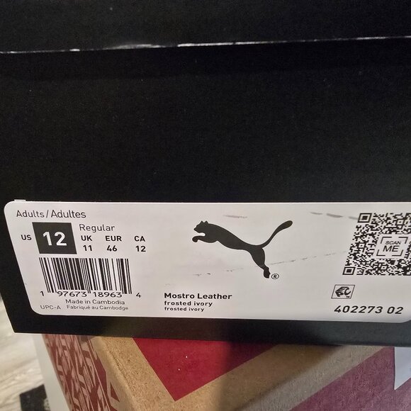 Puma Mostro Leather Frosted Ivory 402273-02 Mens Size 12 Shoes Sneakers - Picture 10 of 15